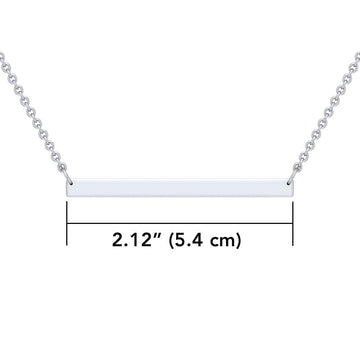 Silver Large Straight Bar Necklace Words That Matter TNC432P - Jewelry